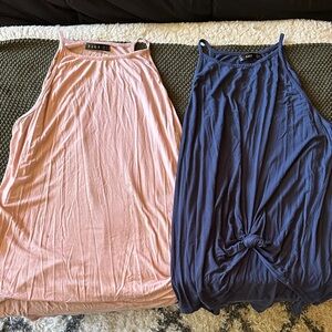 Pink and Blue Tank Tops